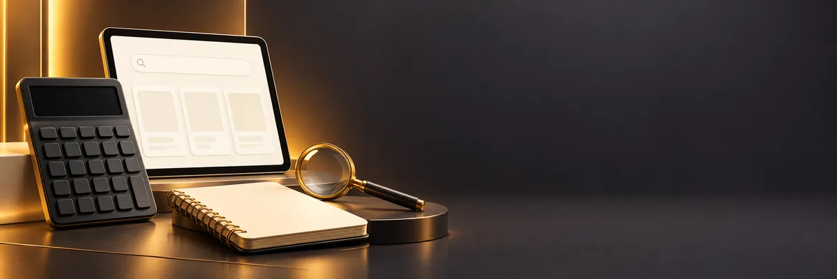 لوحة حملة إعلانية تعرض النقرات وتكلفة التحويل بجانب آلة حاسبة بألوان آفاق